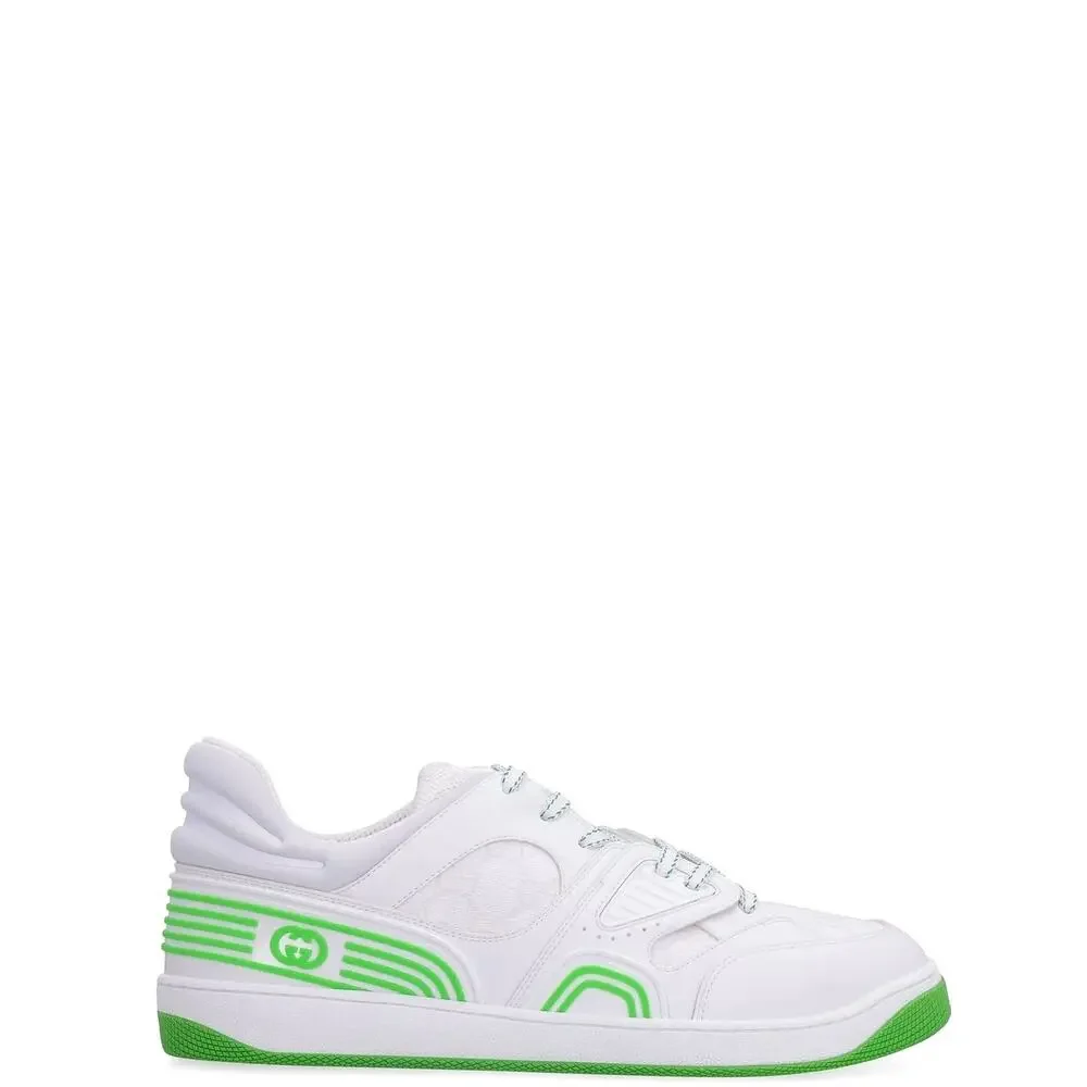 GUCCI Demetra GG Supreme Basket Low Top Sneakers Green White Men's Size 12 NEW